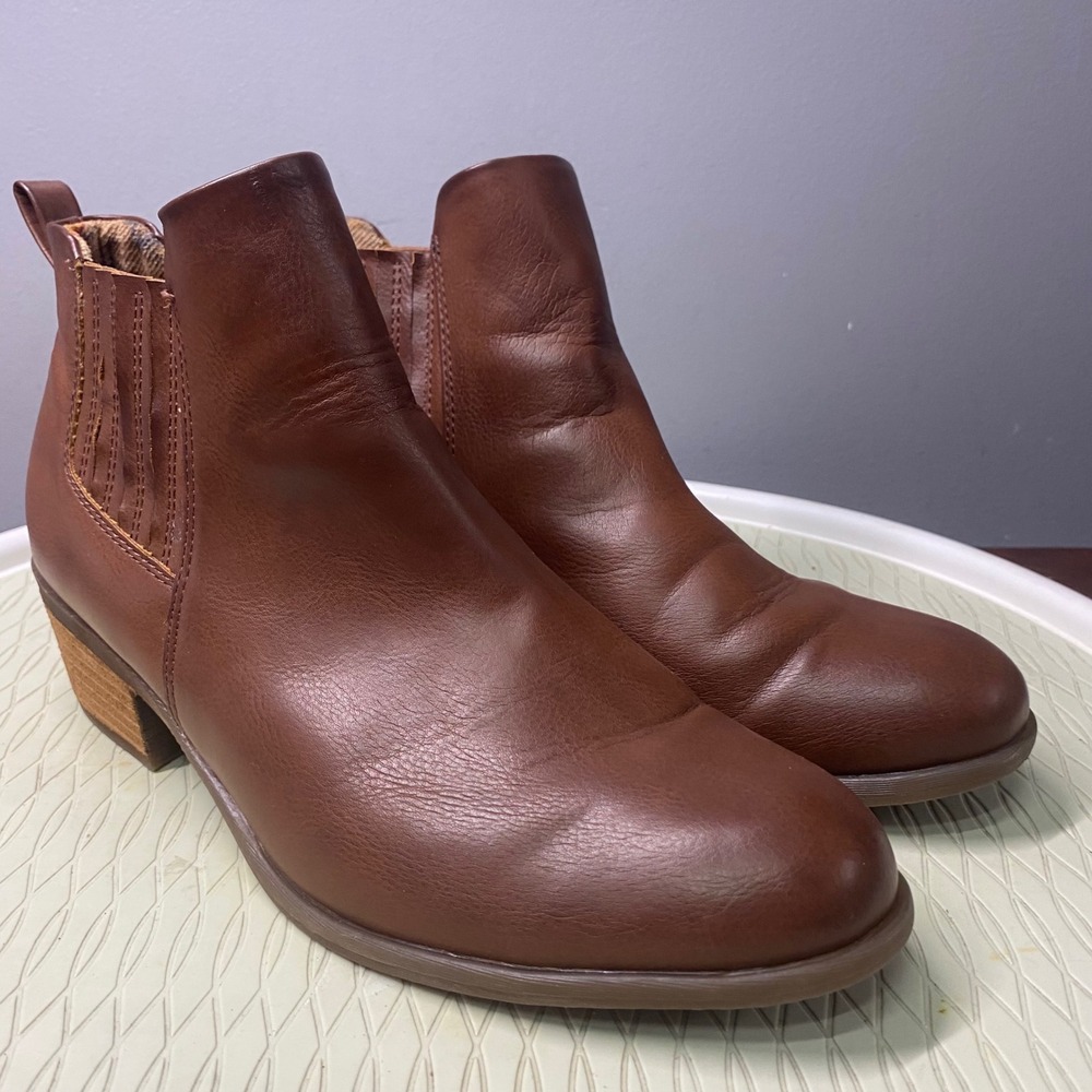 BORN B.O.C. Womens LANA ANKLE‎ BOOTS CHELSEA BOOTS BROWN Sz.8.5 US